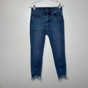 Judy Blue Skinny Jeans Raw Hem Cropped Stretch Denim Size 7/28